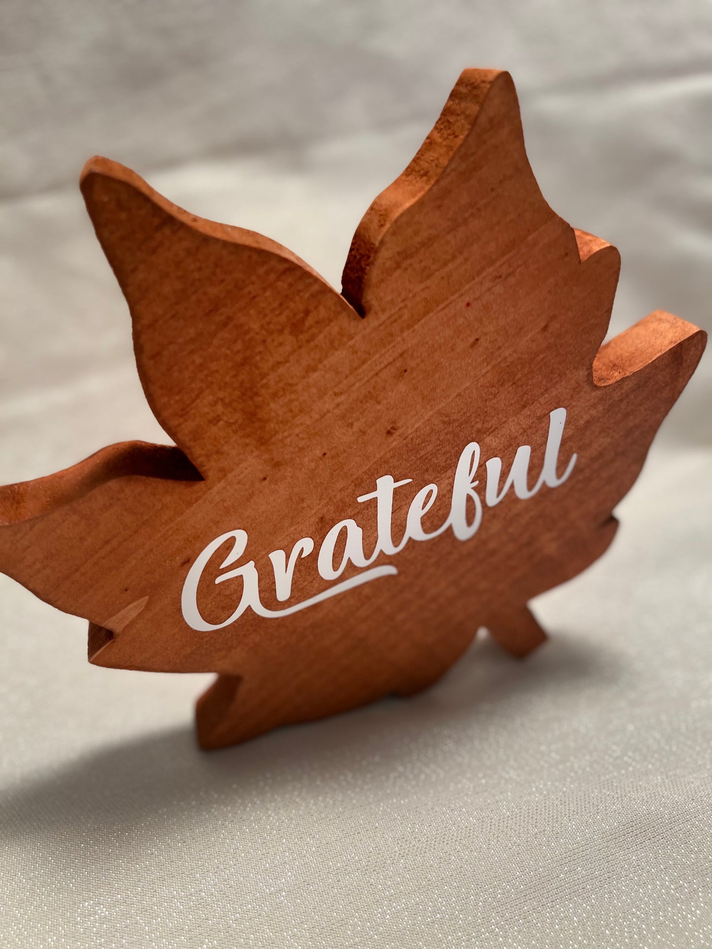 Grateful fall leaf