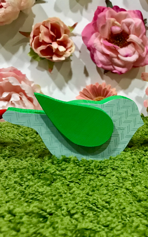 Green wooden Spring Bird